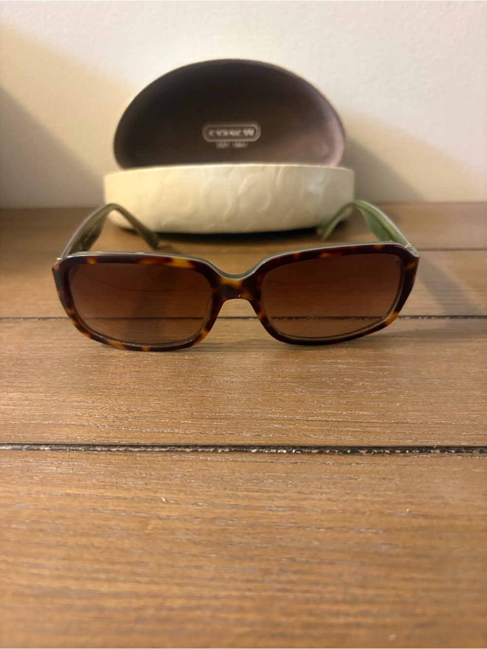 Coach Women's Tortoiseshell Sunglasses with Brown Lenses